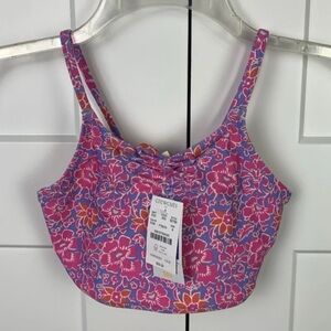 NWT J Crew Crewcuts Girls' Swimsuit Top UPF 50+ Size 8 Pink Purple Floral